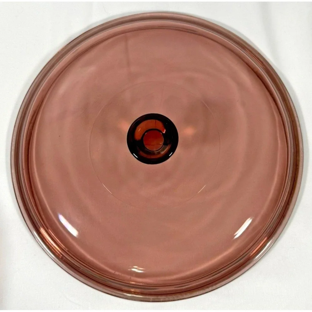 Pyrex Casserole Dish 2qt Cranberry Plum Glass Round Lid 024 Vintage USA